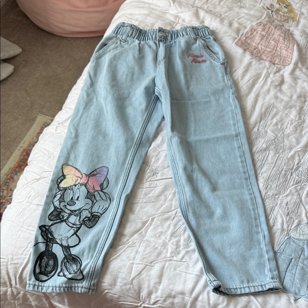 H&M Light Blue Kids Jeans with Cartoon Graphic